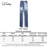 Patchwork Fashion Cargo Jeans Women High Waist Buttons Fly Streetwear Straight Pants 90s Retro Punk Straight Denim