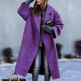 Women's Thick Warm Wool Blends French Style Elegant Long Coats Jackets Overcoats Female Oversized Women Winter