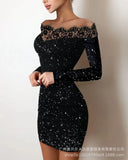 New Hot Gold Stitching V-Neck Pleated Satin Dress ODS1013C Series-Outfit