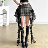 Fongt Summer New Women's Retro Port Style Splicing Irregular Design Body Skirt
