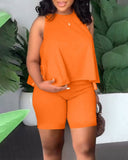 Popular Style Suit Independent Station Fashion Temperament Solid Color Sleeveless Two-Piece Suit For Commuter-Outfit