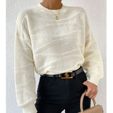 Fongt New Sweater Women's Solid Color Corrugated Collar Collar Collar On The Head Of The Knitwear Shirt