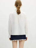 Fongt Temperament Lace Lace V-Neck Shirt Women's Spring 2025 Design Sense Niche Elegant Loose Coat