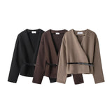 Fongt Homemade New Women's Oceanic Hygid With Belt Soft Coat 1255837