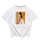 Neck Short Sleeve Loose Harajuku Avatar Print Chic Women's T-shirt Summer Korean Version 95% Cotton Stretch Female