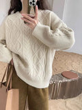 Pullovers Fashion Loose Knit Thick Soft Winter Women's Sweater Casual Long Sleeve Academic Style Gentle Women's