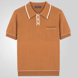 Fongt Men's New Summer Knits Clip Short Sleeve Business Polo Shirt Men's