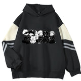 Fongt Color Edight Anime Characters Print Hooded Hooded Hoodie Casual Loose Hot Top