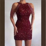 Fashion Hanging Neck Sexy Crystal Bead Bag Hips And Brighten