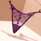 Fongt Transparent Thong Lady Sexy Double Bow 2025 New One-Line Hot Low-Waisted Trousers