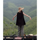 Fongt With Black Loose Sleeveless Top Design Loose Thin Casual Pants Women Summer New