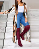 Autumn And Winter Women's Wear New Long-Sleeved Printing Long-Style Leisure Long-Style Coat-Outfit