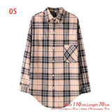 New Arrival Women Vintage Plaid Oversized Blouse Lantern Sleeve Turn Down Collar Autumn Shirts Button Up Casual Tops