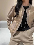 Winter Women's Down Jackets Ultra Light Warm Casual Knitted Coat Female Puffer Jacket Women Patchwork Parka