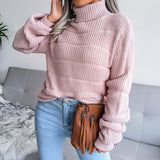Fongt Red Explosion Autumn And Winter High-Neck Long Sleeve Hollow Casual Base Knitted Sweater Women's Clothing