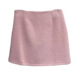 Fongt Shooting Pink Hair This Dress Girl Autumn And Winter High Waist A-Buffed Short Skirt Anti-Light One-Step Skirt 8871