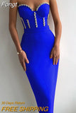 2023 New Women'S Fashion Bead Chain Crystal Design Long Dress Sexy Sleeveless Backless Celebrity Party Bandage