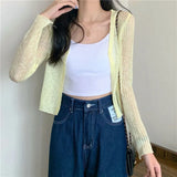Fongt Knitted Cardigan Women's Summer Thin Air Conditioning Shirt Korean Version Of The Design Sense Of The Small Short Coat Top