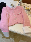 Small Fragrance Tweed Jacket Women Blazer Coat Fashion Long Sleeve Female Jacket High Quality Patchwork