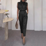 Fongt 2023 Summer New Personality Shoulder System Shows A Thin Waist Belt Decorative Pants Suit-Outfit