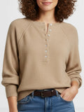 Fongt Women's Autumn And Winter Casual Round-Neck Sweater Henry Shirt Button Knitted Coat