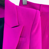 QUALITY Newest 2023 Runway Designer Suit Set Women's Single Button Blazer Flare Pants Suit Fluorescent