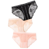 Panties Low Waist Hollow Briefs Solid Color Women's Underpants Lace Flower Panties Seamless Close-fitting Sexy
