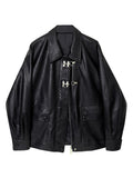 Women's Vintage Black PU Leather Jacket Motorcycle Coat 2023 Autumn Winter Female Korean Casual Loose Streetwear