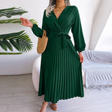 Fongt 2024 Women's Ins Fashion Elegant Long Temperament V-Neck Beach High-Waisted