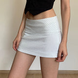 Fongt Summer Temperament Commuting Wind Inclined Stripe Bag Hip Skirt Niche Wind High-Waist A Word Version Sexy Short Skirt
