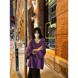Fongt And Winter Fashion Loose Lazy Sweater Comfortable Imitation Sable Coat Female Purple French Gentle Wind Korean Version