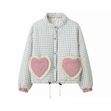 Fongt Explosion Women's Autumn And Winter New Street Fashion Splicing Lattice Cotton Coat