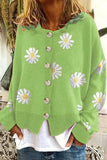 Fongt 2023 Autumn / Winter Sweater Women's Small Autumn Chrysanthemum Embroidery Needle Knitting Cardigan Women's