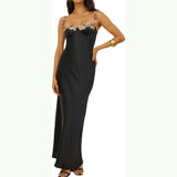 Sling Lace Satin French Minority Dress Ins Pure Stylish Hot Girls Wrap Buttocks-Outfit