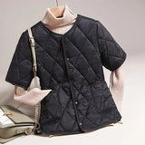 New Winter Women's Jacket Oversized Plush Vest Short Sleeved Cardigan Thickened Warm Cotton Jacket Short Tops