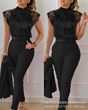 Series) 2023 Women's Red Print Shirt Pantsuit-With A Belt-Outfit