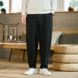 Chinese Style Men's Pants 2024 New Summer Linen Pants Loose Trend Cotton Linen Small Feet Harun Casual Pants-Outfit