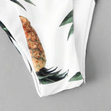 Sexy Pineapple Print Swimsuit Women's Split Two Piece Bikini Swimsuit Beachwear Strapless Tankinis Set Bikini Set-Outfit