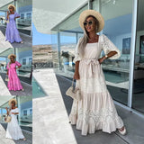 Fongt Sales Of New Lace Splicing Dress INS Casual Loose Belt With Dress Woman