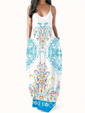 Fongt New Summer Cool Sling Dress Print Temperament Street Large-Size Dress Woman