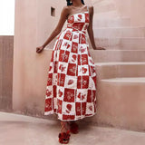 Fongt Dress Fashion Sling Positioning Print Three-Dimensional Lace 8052