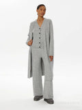Fongt 2025 New Hot Knitted Three-Piece Set Of Women's OL Style Sweater Cardigan + Pants