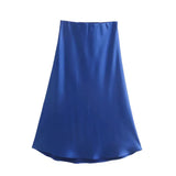 Fongt 2025 New Tight Waist Simple Set Solid Color Lirt Solid Color Half Body Skirt