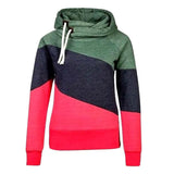 Hoodie Sweatshirts 2020 Autumn Winter Fahion Patchwork Long Sleeve Plus Size Ladies Pullovers Casual Warm Hooded