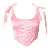 Fongt Sante-Faced Clove With Short Plastic Body Fish Bone Small Vest Babes Cute Pink Corset