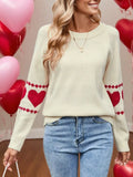 Fongt And Winter New Sweater Women's Long-Sleeved Elbow Love Collar Collar Knitted Shirt