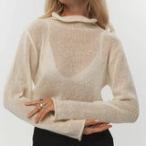 Fongt 2025 New Hollow Sweater Women Wind Soft Loose Knitted Long-Sleeved Cover Hot