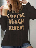 Fongt Collar Long Sleeve Side Open Letter Knitted Sweater Women Casual Long Sleeve Top