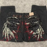 Straight Jeans For Men Retro Hip-Hop Goth Street Clothing Harajuku Men's Casual Pants 1028-1-Outfit