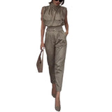 Fongt 2023 Summer New Personality Shoulder System Shows A Thin Waist Belt Decorative Pants Suit-Outfit
